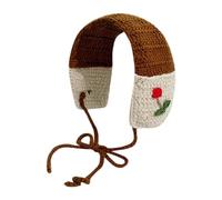 Bandeau tricoté floral pour femme - Turban extensible - Cache-oreilles au crochet - Style simple