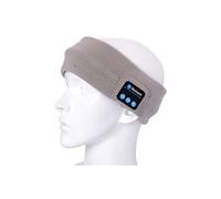 Bandeau Tricoté iOs Android Ecouteurs Mains Libres Bluetooth Micro Intégré Gris