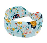 Bandeau turban pour femme, bandeau large et doux, papillon coloré avec motif floral, nœud torsadé croisé, bandeau extensible, accessoires pour cheveux tendance