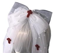 Bandeau unique punk en maille voile pour événement à thème et tenue quotidienne avec nœud papillon pour diverses occasions