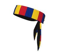 Bandeau unisexe à nouer avec drapeau de la Roumanie et drapeau de la Tunisie pour adulte, évacuant l'humidité, idéal pour la course, le yoga et le vélo.