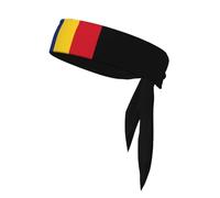 Bandeau unisexe à nouer avec drapeau de la Roumanie et drapeau de la Tunisie pour adulte, évacuant l'humidité, idéal pour la course, le yoga et le vélo.