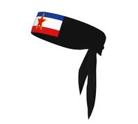 Bandeau unisexe à nouer avec drapeau de la Yougoslavie et 3 drapeaux américains pour adulte, évacuant l'humidité, idéal pour la course, le yoga et le vélo