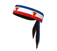 Bandeau unisexe à nouer avec drapeau de la Yougoslavie et 4 drapeaux américains pour adulte, évacuant l'humidité, idéal pour la course, le yoga et le vélo