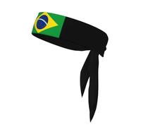 Bandeau unisexe à nouer avec drapeau du Brésil et 5 drapeaux des États-Unis pour adulte, évacuant l'humidité, idéal pour la course, le yoga et le vélo.