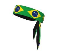 Bandeau unisexe à nouer avec drapeau du Brésil et 6 drapeaux des États-Unis pour adulte, évacuant l'humidité, idéal pour la course, le yoga et le vélo.