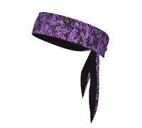 Bandeau unisexe à nouer avec motif Inflorescence de lavande, 8 éclairs, évacuant l'humidité, idéal pour la course, le yoga et le vélo.