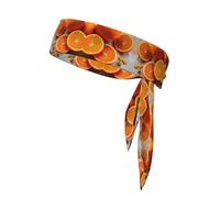 Bandeau unisexe avec imprimé fruits orange frais pour le sport à nouer dans le dos