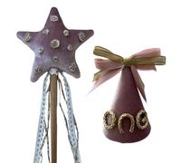 Bandeau velouté pour filles, chapeau d ' anniversaire en forme d ' étoile de scintillante, accessoires de photographie pour événements spéciaux, chapeau d ' anniversaire pour