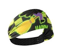Bandeau vert fluorescent à carreaux pour Halloween blanc rafraîchissant mignon bandeau extensible pour le cyclisme usage quotidien basket-ball basket-ball cintas para el pelo de mujer