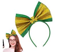 Bandeau vert trèfle - Bandeau pour cheveux à rayures colorées | accessoire pour costume irlandais avec bombe, parfait pour femmes et filles, idéal pour carnaval et célébrations de Saint Patrie