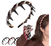 Bandeau vintage avec perles artificielles Cranium - Élégant et antidérapant - Accessoires pour cheveux de mariée, fête, mariage - Accessoires pour femmes et filles (marron)