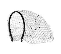 Bandeau Voile - Cercle Capillaire Noir Élégant En Maille Pour Cérémonie | Accessoire Capillaire Tendance, Confortable Pour Bal Masqué Noces Mariage Thé Business