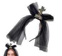 Bandeaux à cheveux pour Halloween, fête gothique, pierre tombale avec voile | Accessoire de costume effrayant pour carnaval, fête, bal masqué, performance sur scène
