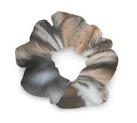 Bandeaux à cheveux tendance en satin, imprimé Lmage of Wolf in the Snow - Chouchous tendance en polyester et élasthanne extensibles pour tous les types de cheveux