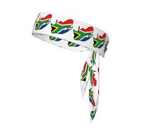 Bandeaux à nouer avec drapeau sud-africain imprimé carte de l'Afrique du Sud, cravate de karaté, bandeau athlétique, bandeau d'entraînement anti-transpiration