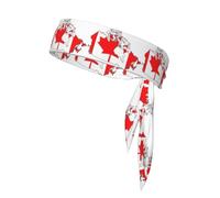 Bandeaux à nouer avec imprimé carte du drapeau canadien, cravate de karaté, bandeau athlétique, bandeau d'entraînement anti-transpiration