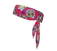 Bandeaux à nouer avec imprimé tête de mort et feuilles vertes, cravate de karaté ninja, bandeau athlétique, bandeau d'entraînement anti-transpiration