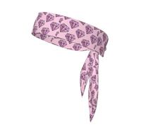 Bandeaux à nouer avec motif diamant rose, cravate de karaté, bandeau athlétique, évacuation de la transpiration