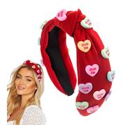 Bandeaux à nœuds larges, bandeaux pour cheveux embellis - Bandeau de spa pour la Saint-Valentin Bandeau de lavage du visage,Enveloppements de cheveux en forme de cœur d'amour pour Spa, couvre-chef de