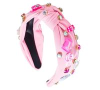Bandeaux à nœuds supérieurs pour femmes,Bandeau à nœuds supérieurs | Bandeau noué embelli de strass - Accessoires pour cheveux à breloques en forme de sucette, bandeaux à la mode, bandeau à nœud, band