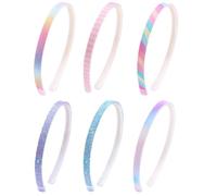 bandeaux à paillettes en plastique,6 Pcs Serres-têtes Fille Jolis bandeaux antidérapants avec dents Accessoire de cheveux pour fête quotidienne