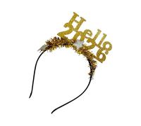 Bandeaux à paillettes pour les fêtes Hello 2026 Star Decors - Bandeau unisexe pour le Nouvel An, le compte à rebours, les événements, les festivals, les accessoires pour cheveux pour le réveillon du