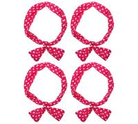 Bandeaux à Pois à Nœud Oreilles de Lapin, Lot de 4 pour Filles | Tissu Doux et Confortable, Bord Large Pratique, Accessoires de Coiffure Délicats pour Fêtes de Noël et Célébrations
