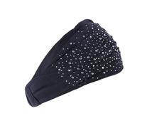Bandeaux à strass for cheveux, larges, élastiques et extensibles, for femmes, coiffes, foulards, turbans, accessoires for cheveux(Black)