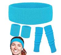 Bandeaux absorbants fluorescents des années 80, bracelets de sport colorés, jambières absorbantes, kit de jambières rétro, bandeau de sport, bandeau néon pour l'école, le sport, les réunions, la