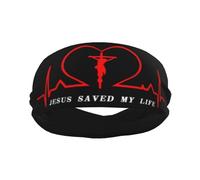 Bandeaux anti-transpiration pour hommes Jésus Christ m'a sauvé la vie 1 Bandeaux de sport d'entraînement pour hommes Bandeau absorbant Mode large bandeau pour la course à pied, le basket-ball, le foot