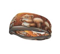 Bandeaux anti-transpiration Twin Squirrels pour homme et femme - Motifs personnalisés uniques, large bandeau antidérapant pour la course, la gym, le yoga et plus encore - Accessoires pour cheveux