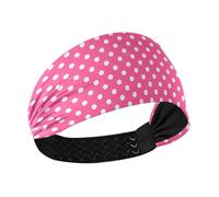 Bandeaux antidérapants pour cheveux de femme - Motif à pois - Rose vif - Pour entraînement, randonnée, sport, diadémies para mujer