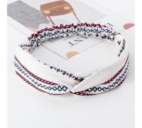 Bandeaux blancs à rayures croisées en zig-zag pour femmes, bandeaux mignons | Lot de 2 bandeaux élastiques doux et extensibles pour femme, pour le quotidien, les voyages, les fêtes