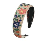 Bandeaux bohème pour femme, bandeaux brodés floraux, style ethnique vintage, accessoires de cheveux élégants pour filles, s'adapte à la plupart des coiffures 14 x 4 cm