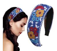 Bandeaux bohémiens pour femme - Bandeau bohème pour femme - Bandeau en tissu brodé à fleurs pour femme - Bijou vintage fait à la main - Accessoire de cheveux pour fille pour la plupart des coiffures
