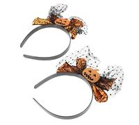 Bandeaux Citrouille pour Cheveux, 2 Pièces, Ornements d’Halloween Festifs | Design Créatif en Tissu et Plastique, Accessoires Décoratifs pour Maquillage, Fêtes Costumées et Ambiance Saisonnière