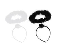 Bandeaux D'Ange 2 Pièces, Décoration De Bandeau D'Ange, Accessoires De Jeu Pour Enfants, Bandeaux En Peluche Pelucheux, Fournitures De Fête De Vacances