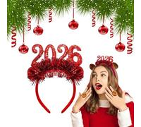 Bandeaux de Bonne Année 2026,accessoire pour cheveux nouvel an 2026,Déguisement Pour Le Nouvel An 2026,Bandeaux Nouvel An Serre-Tête Paillettes cheveux,Accessoires Pour Cheveux Du Nouvel An