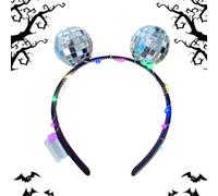 Bandeaux De Boule Disco Pour Femmes - Bandeau Rétro Lumineux Avec Boule Disco, Couvre-chef De Fête À Piles LED, Accessoire De Costume Fantaisie | Dico Bandeau Pour Hommes Halloween Scène Anniv