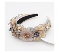 Bandeaux de cheveux en dentelle rose et blanche faits à la main style bohème, coiffure en perles et cristal, accessoires pour cheveux de mariage pour femmes