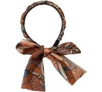 Bandeaux de cheveux en tissu satiné, bandeau rétro en tissu noué en satin pour femme, ajoute un tempérament exquis et élégant (orange, taille unique)