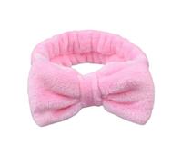 Bandeaux de Cheveux Femmes Solide Arc Bandeaux Corail Polaire Maquillage Spa Lavage Visage Turban tête Enveloppement Filles Cheveux Serviette Accessoires Bandeau(Pink)
