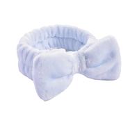 Bandeaux de Cheveux Femmes Solide Arc Bandeaux Corail Polaire Maquillage Spa Lavage Visage Turban tête Enveloppement Filles Cheveux Serviette Accessoires Bandeau(Light Blue)
