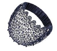 Bandeaux de Cheveux Larges Élastiques en Dentelle pour Femmes - Œillets Et Strass, Élastique Vintage - Serre-Tête Et Bandeau En Dentelle Extra Large - Accessoire De Cheveux Pour Mariage, Cérémonie Et