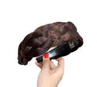 Bandeaux de cheveux tressés,Femmes Accessoires de cheveux tressés Perruque de cheveux Bandeau tressé Femmes Bandeau Cheveux avec dents Bandeau Cheveux Accessoires de coiffure,Marron foncé