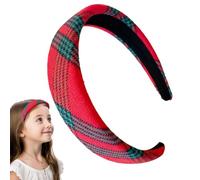 Bandeaux De Fête Pour Femmes | Accessoire De Costume Plaid Rouge - Bandeaux Larges Rembourrés Fins - pour Femmes Filles Rassemblement Familial Célébration Dîner Festif Mariage Concert