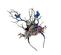 Bandeaux de fleurs uniques en forme de papillon pour fête - Animation de branche de diable - Pour spectacle en direct, rôle, Halloween
