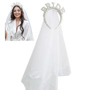 Bandeaux de mariée pour mariage, bandeau de mariée en voile de perles - Voile mariée casque mariée à être bandeau,Bandeau de perles élégant, couvre-chef de mariée pour enterrement de vie de jeune fill