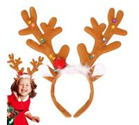 Bandeaux De Noël, Cerceau Cheveux Bandeau Décoratif Amusant D'élan Bell Accessoires En Bois Renne LED Pour Fête Éclairés Par Adultes Les Fêtes Fin D'année